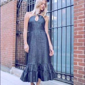 NWT Discourse NYC Harper Denim Midi Maxi Dress